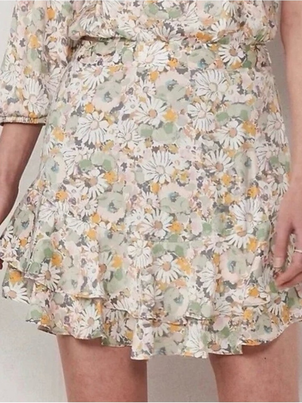 LC Lauren Conrad Pastel Floral Ruffle Mini Skirt